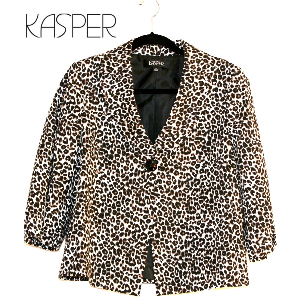 KASPER Animal Print Blazer Jacket Vintage
